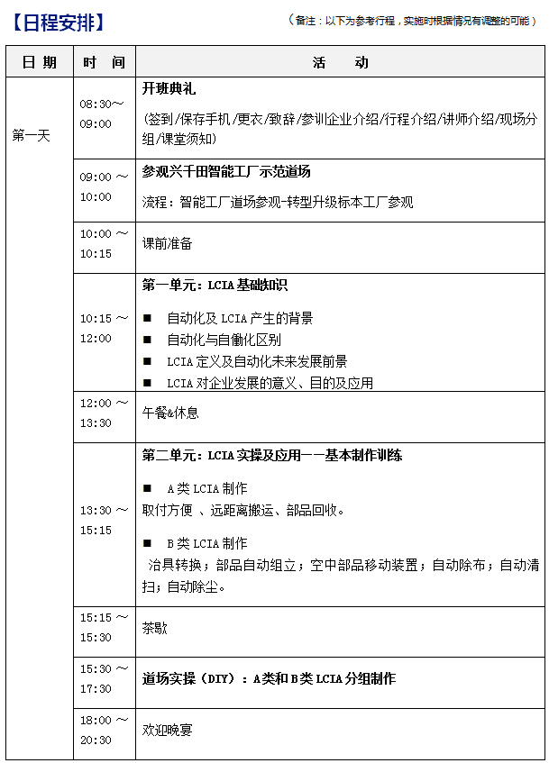 2018年12月份LCIA低成本自動化課程招生啦！