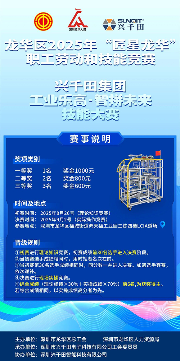 龍華區(qū)2025年“匠星龍華”—興千田集團(tuán) 工業(yè)樂高·智拼未來，技能大賽！